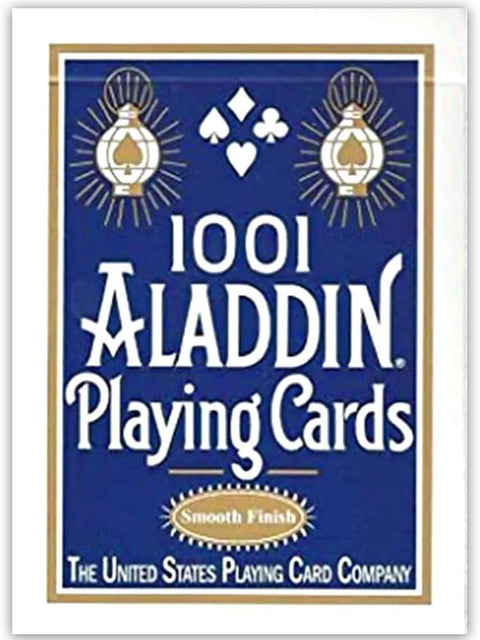 kortų kaladė Aladdin mėlyname dėkle su „Smooth Finish“ paviršiumi, klasikinis United States Playing Card Company dizainas