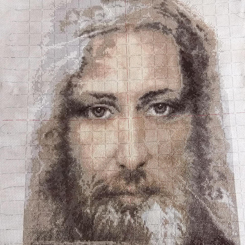 Siuvinėjimo kryželiu rinkinys Turino drobulė, Jėzus Kristus, Aida 14, 30×41