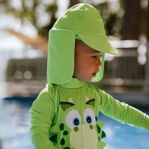 Vaikiškas maudymosi kostiumėlis „Dinozauras“ su kepure, UPF50+, 2–3 m. – My Carry Potty