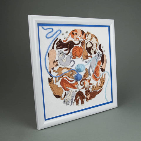 Siuvinėjimo kryželiu rinkinys Crystal Art Katės žaidimas, Aida 16, 25x25 cm