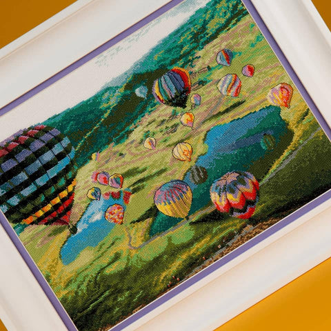 Siuvinėjimo kryželiu rinkinys Balionai, Aida 16, 42 spalvos, 32,5×24,5 cm