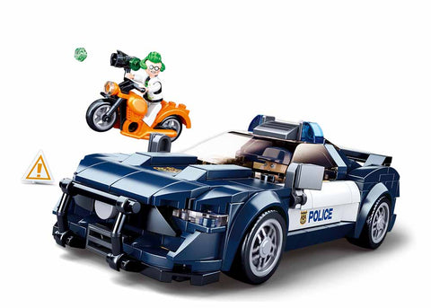 Sluban policijos automobilio konstruktorius – 284 detalės, 6+, 15,9 cm