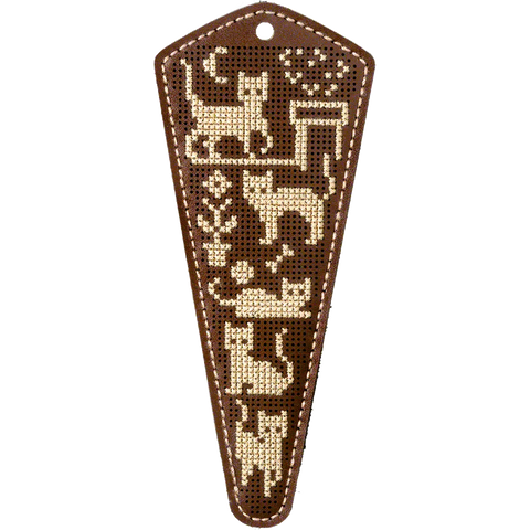 Siuvinėjimo kryželiu rinkinys žirklių dėklui, dirbtinė oda, 10–13 cm