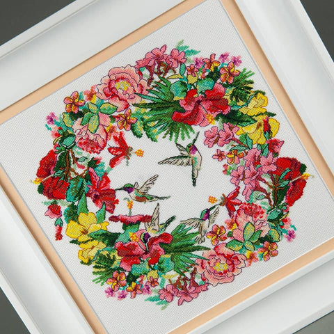 Siuvinėjimo kryželiu rinkinys „Tropinis aromatas“, Aida 16 ct, 25,5×25,5 cm