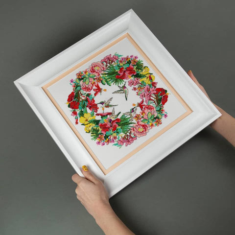 Siuvinėjimo kryželiu rinkinys „Tropinis aromatas“, Aida 16 ct, 25,5×25,5 cm