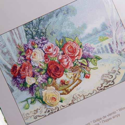 Siuvinėjimo kryželiu rinkinys Vėjo dvelksmas, Aida 16, 43 spalvos, 35,5×25,5 cm