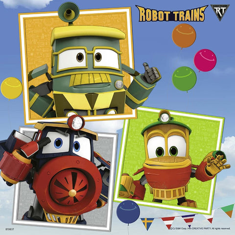3 x 49 Puzzle Robot Trains - RAVENSBURGER dėlionėHOBI.LT 🇱🇹