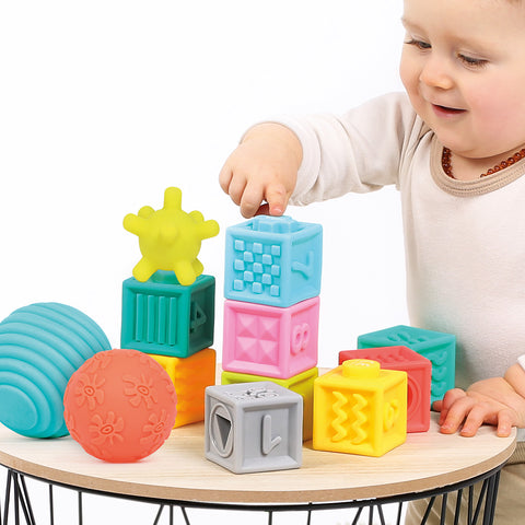 LUDI ankstyvojo ugdymo sensorinis rinkinys – kamuoliukai ir kubeliai, 10+ mėn.