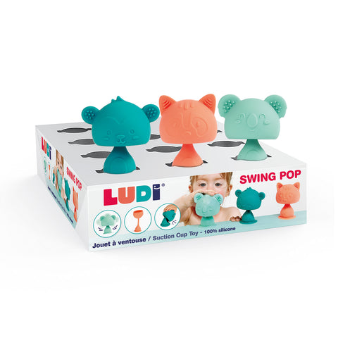 LUDI silikoninis kramtukas grybukas su siurbtuku, kūdikiams 10+ mėn., 9 cm (1 vnt.)