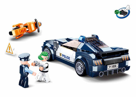 Sluban policijos automobilio konstruktorius – 284 detalės, 6+, 15,9 cm
