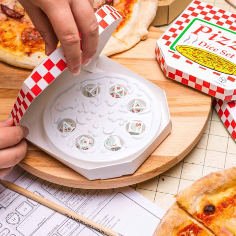 Q WORKSHOP Pepperoni picos teminis RPG kauliukų rinkinys, 7 vnt.