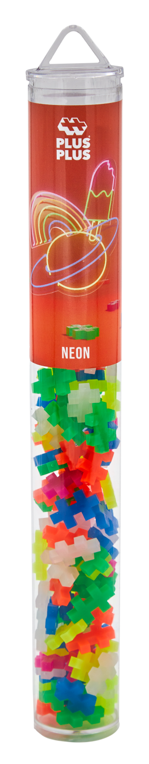 Plus-Plus Mini konstruktorius, neoninių spalvų – 100 detalių