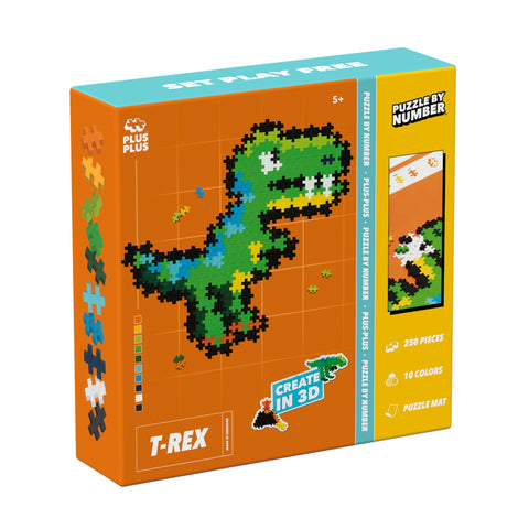 Plus-Plus dėlionė pagal skaičius T‑Rex dinozauras, 250 mini detalių, 5+