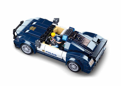 Sluban policijos automobilio konstruktorius – 284 detalės, 6+, 15,9 cm