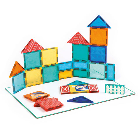 LUDI magnetinis konstruktorius „Ūkis“ 2D/3D su pagrindu, 27 vnt., 2–10 m.