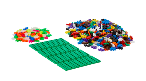 Plus-Plus Pradžiamokslis Mini – 600 det. lavinamasis konstruktorius (bazinės + neoninės), 3D kūrybai, 5–12 m.