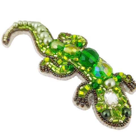 Karoliukų siuvinėjimo rinkinys sagė „Driežas“ Crystal Art