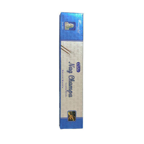 Nag Champa smilkalai, mėlyna ilgų lazdelių kartoninė dėžutė, originali indiška aromatinė versija skirtas namams