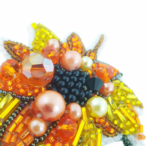 Karoliukų siuvinėjimo rinkinys segė „Saulėgrąža“ Crystal Art, Preciosa