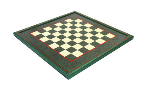 Žalia/balta vertingos medienos šachmatų lenta su rėmeliu. 45x45cm., kvadratas: 4cm.