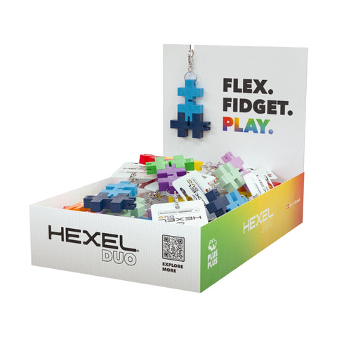 Plus-Plus HEXEL Duo antistresinis raktų pakabukas / fidget žaislas – mėtinė/violetinė