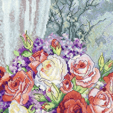 Siuvinėjimo kryželiu rinkinys Vėjo dvelksmas, Aida 16, 43 spalvos, 35,5×25,5 cm