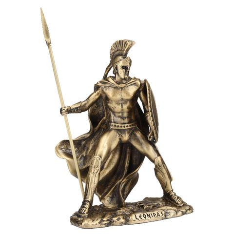 Auksinė statulėlė graikų karys LEONIDAS. Aukštis 12cm.