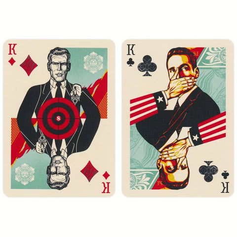 OBEY raudonos žaidimo kortos - premium, kolekcinės, pokeriui ir triukams