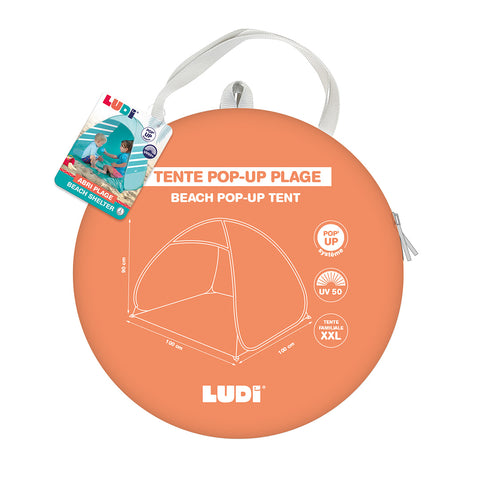 LUDI vaikų paplūdimio palapinė–užuovėja, UV50+, greitai pastatoma, nuo 10 mėn.