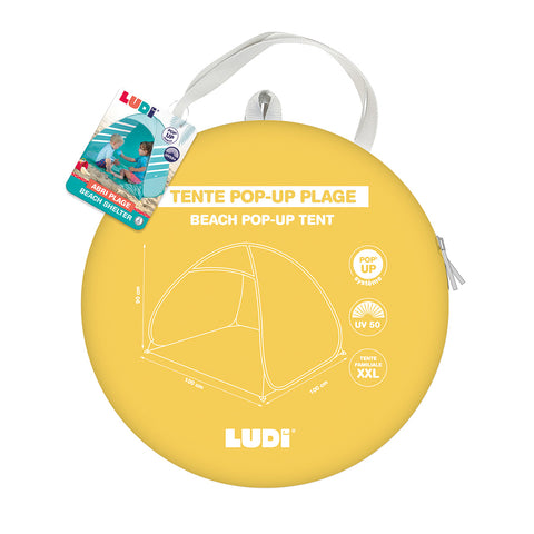 LUDI vaikų paplūdimio palapinė–užuovėja, UV50+, greitai pastatoma, nuo 10 mėn.
