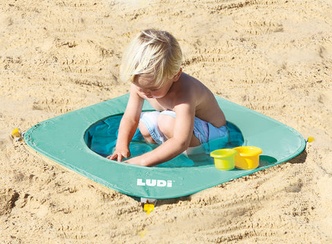 LUDI sulankstomas vaikiškas baseinas, žalias, 70×70 cm – mini nešiojamas nuo 10 mėn.