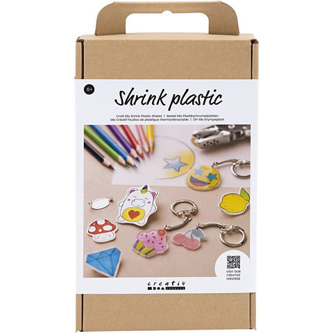 Kūrybinis rinkinys iš susitraukiančio plastiko – segės ir raktų pakabukai | Creativ