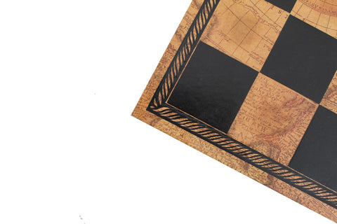 Šachmatų rinkinys CAMELOT iš kietos dervos figūrėlių ir dirbtinės odos žaidimo lenta