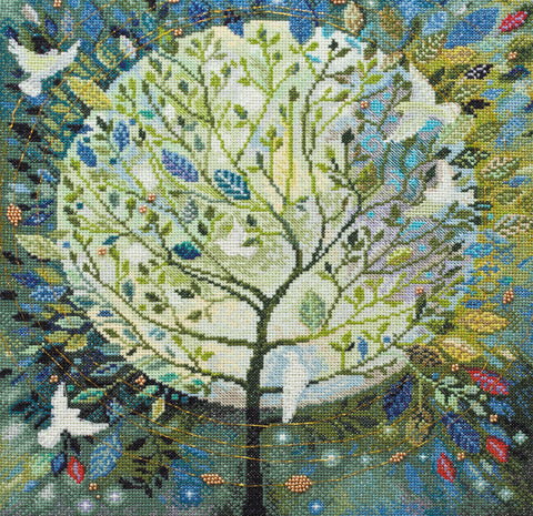 Siuvinėjimo kryželiu rinkinys Pasaulio medis, 14 ct, 38 spalvų, 30x33 cm