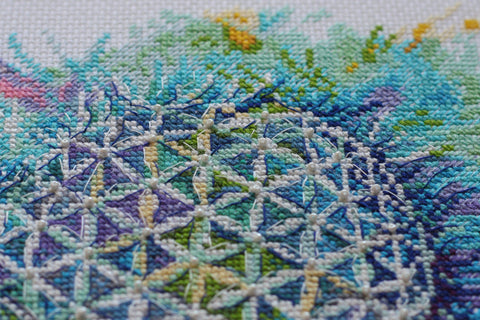 Siuvinėjimo kryželiu rinkinys „Slapta svaja“ su karoliukais, 36×25 cm