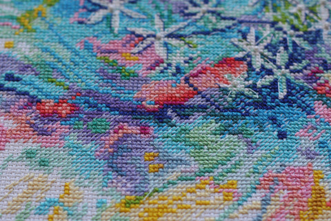 Siuvinėjimo kryželiu rinkinys „Slapta svaja“ su karoliukais, 36×25 cm