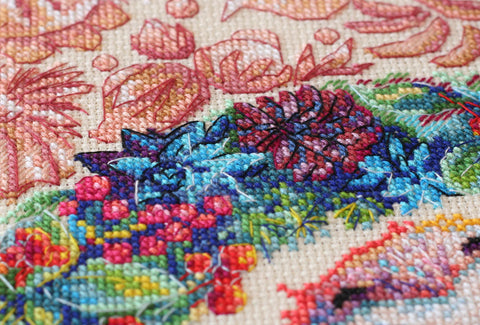 Siuvinėjimo kryželiu rinkinys Saldžios uogos, 14 ct, 25x35 cm