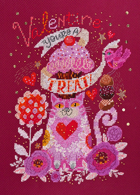 Siuvinėjimo kryželiu rinkinys Meilė 19×27 cm, 30 spalvų, Abris Art