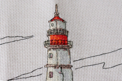 Siuvinėjimo kryželiu rinkinys Švyturio šviesa, 14 ct, 39x20 cm