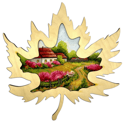 Siuvinėjimo kryželiu rinkinys Pavasario motyvas, 18 ct, rėmelis, 20×16 cm