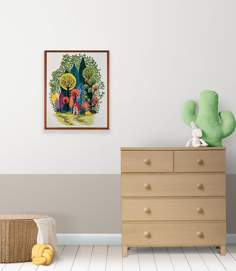 Siuvinėjimo kryželiu rinkinys „Jauku miške“, 14 ct, 32×41 cm, 25 spalvų