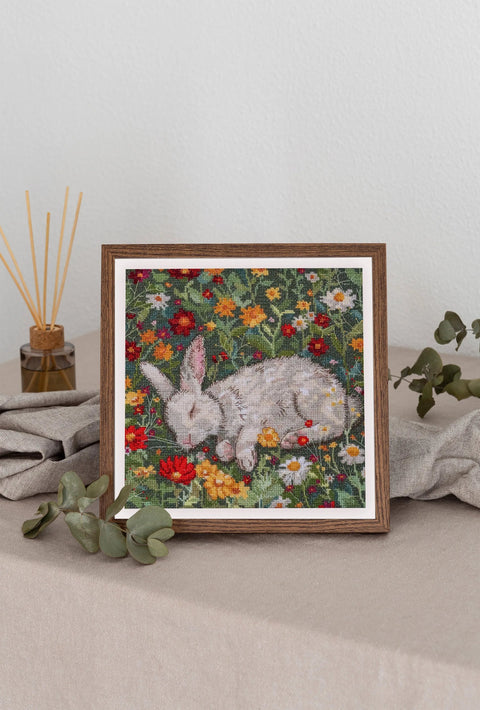 Siuvinėjimo kryželiu rinkinys „Karšta diena“, 20x20 cm, 18 ct, 31 spalva