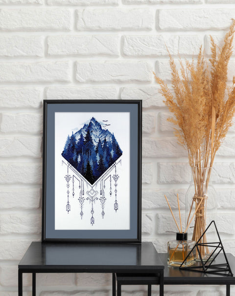 Siuvinėjimo kryželiu rinkinys „Sidabro žemė“, 14 ct, 20x35 cm