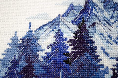 Siuvinėjimo kryželiu rinkinys „Sidabro žemė“, 14 ct, 20x35 cm