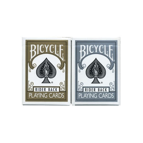 Bicycle kortos Rider Back, auksinės ir pilkos tūbelės, standartinis dydis, komplektas dviejų spalvų