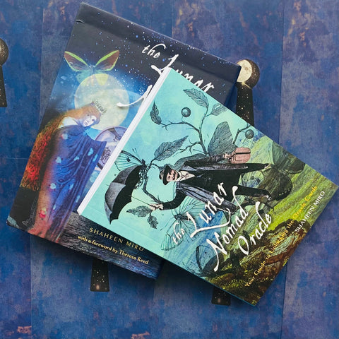 The Lunar Nomad Oracle kortų ir knygos rinkinys