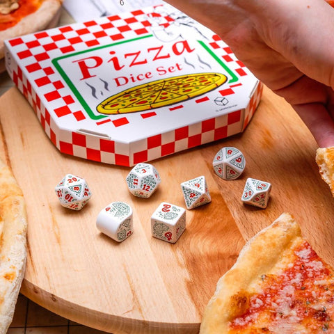 Q WORKSHOP Pepperoni picos teminis RPG kauliukų rinkinys, 7 vnt.