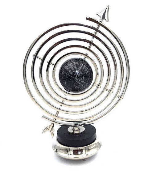 Aliumininė sferinė astrolabija su gaubliu, 44,5 cm – retro dekoras, puiki dovana