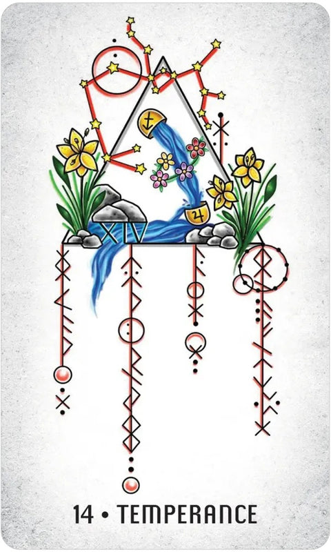 Elemental North Tarot: 78 taro kortos su runomis, stichijomis ir vadovu