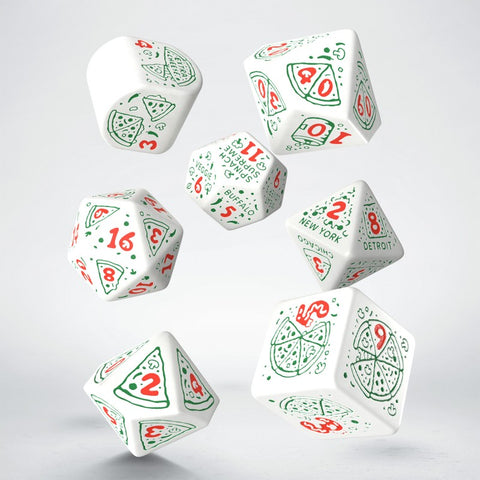 Q WORKSHOP Pepperoni picos teminis RPG kauliukų rinkinys, 7 vnt.